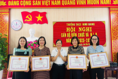 HỘI NGHỊ CB,CC,VC TRƯỜNG THCS NINH KHANG